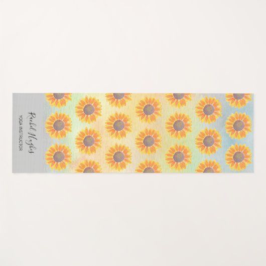 Yoga-Instruktor für Sonnenblumen Yogamatte (Vorderseite (Horizontal))