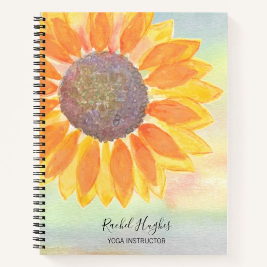 Yoga-Instruktor Sonnenblume personalisieren Notebo Notizblock (Vorderseite)
