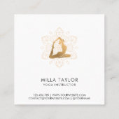 Yoga-Instruktor, Yoga-Pose, Fitness Quadratische Visitenkarte (Rückseite)