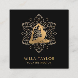 Yoga-Instruktor, Yoga-Pose, Fitness Quadratische Visitenkarte