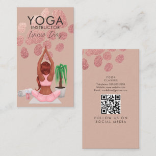 Yoga-Instruktoren-Kurse Rosa Pink Faux-Folie Visitenkarte