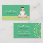 Yoga-Instruktorin Grüne Visitenkarten Visitenkarte (Vorne/Hinten)