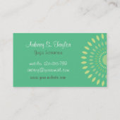 Yoga-Instruktorin Grüne Visitenkarten Visitenkarte (Rückseite)