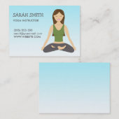 Yoga-Instruktorin mit Yoga-Frau in der Pose Lotus Visitenkarte (Vorne/Hinten)