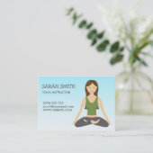 Yoga-Instruktorin mit Yoga-Frau in der Pose Lotus Visitenkarte (Stehend Vorderseite)