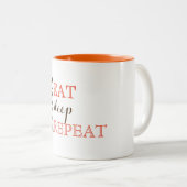 Yoga, isst, schläft, wiederholt zweifarbige tasse (VorderseiteRechts)