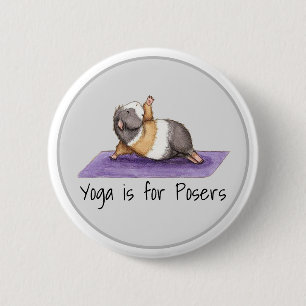 Yoga ist für Posers Funny Guinea Pig Button