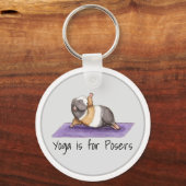 Yoga ist für Posers Funny Guinea Pig Schlüsselanhänger (Vorderseite)