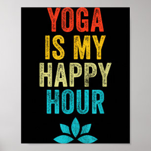 Yoga ist meine glückliche Stunde Meme Vintage Lust Poster