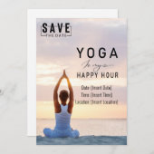 Yoga ist meine Happy Hour Woman posiert Yoga Einladung (Vorne/Hinten)