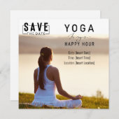 Yoga ist meine Happy Hour Woman posiert Yoga Einladung (Vorne/Hinten)