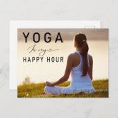 Yoga ist meine Happy Hour Woman posiert Yoga Postkarte (Vorne/Hinten)