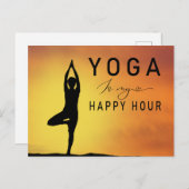 Yoga ist meine Happy Hour Woman posiert Yoga Postkarte (Vorne/Hinten)