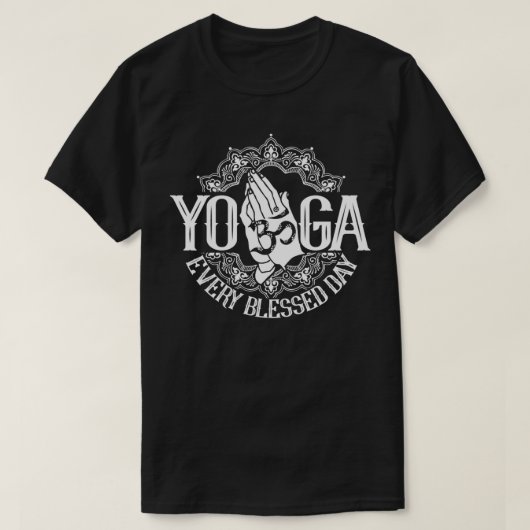 Yoga Jeden gesegneten Tag Blue Collection T-Shirt (Design vorne)