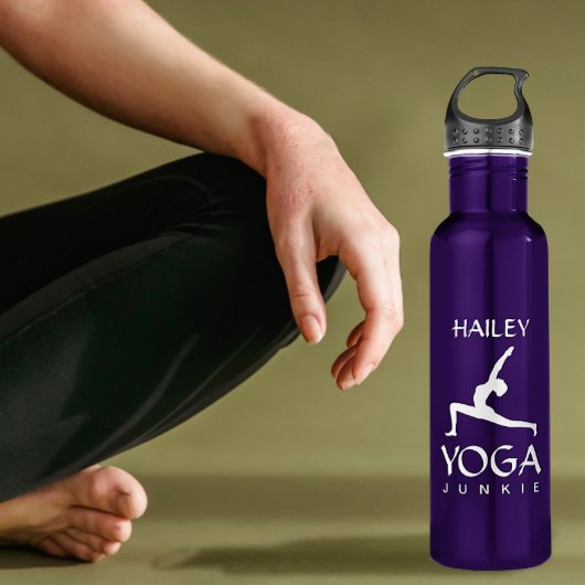 Yoga Junkie White Silhouette 24 Oz Wasserflasche Edelstahlflasche