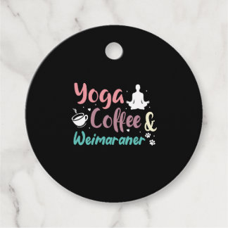Yoga-Kaffee und Weimaraner Geschenkanhänger