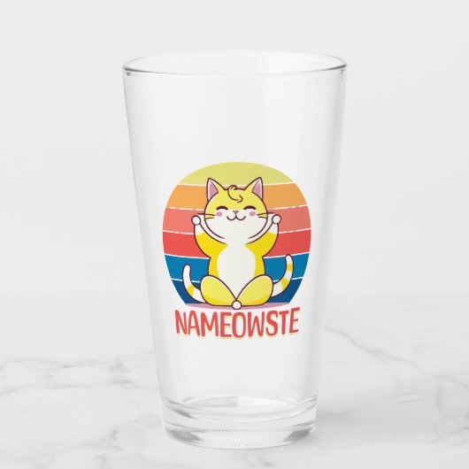 Yoga-Katze Glas (Vorderseite)