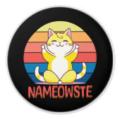 Yoga-Katze Keramikknauf (Vorderseite)