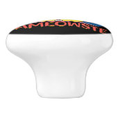 Yoga-Katze Keramikknauf (Seitenansicht)