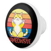 Yoga-Katze Keramikknauf (Rechts)