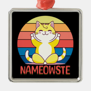 Yoga-Katze Ornament Aus Metall