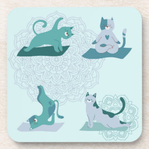Yoga-Katzen Getränkeuntersetzer