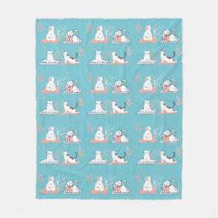 Yoga-Katzen Lotus Fleecedecke