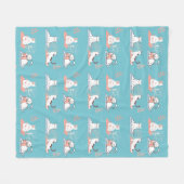 Yoga-Katzen Lotus Fleecedecke (Vorderseite (Horizontal))