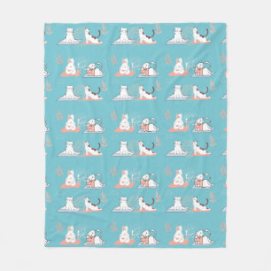 Yoga-Katzen Lotus Fleecedecke