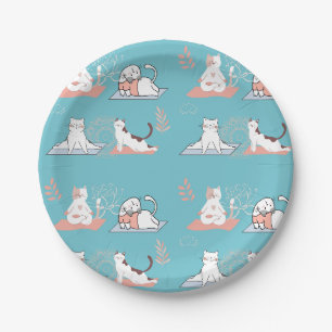 Yoga-Katzen Lotus Pappteller