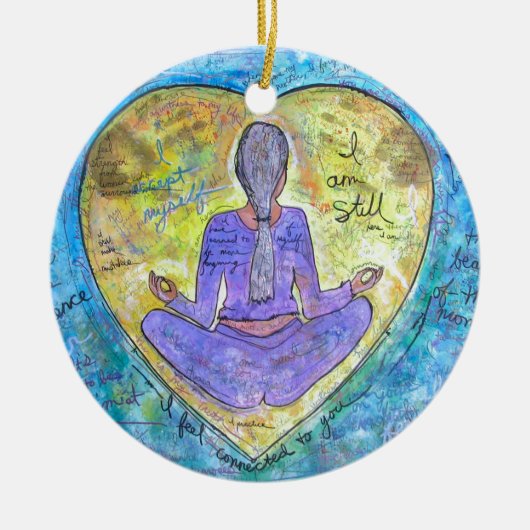 Yoga Keramik Ornament (Vorne)