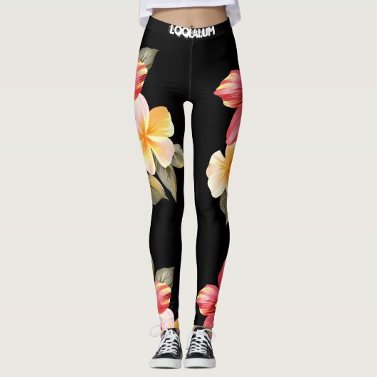 Yoga keucht Blumen Leggings (Vorderseite)