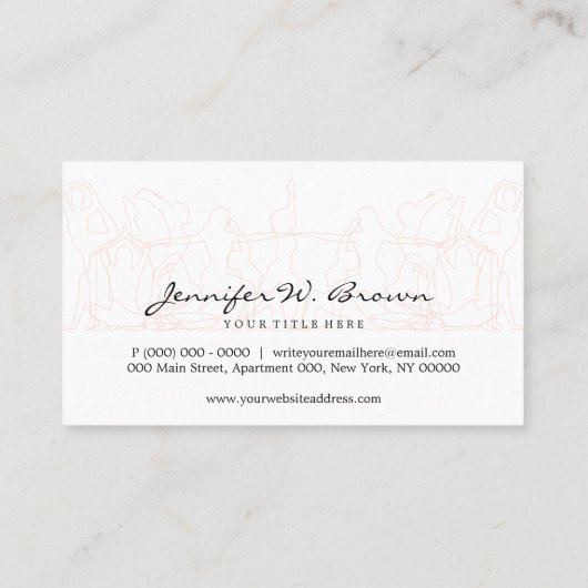 Yoga-Klasse in Rosa Visitenkarte (Rückseite)