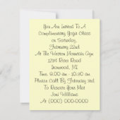 Yoga-Klasse ~ Mitteilung neue Studenten-Einladung Einladung (Rückseite)