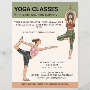 Yoga-Klassen-Inder Meditationstrainer Frauen Flyer