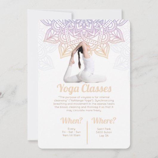Yoga klassifiziert Einladung (Vorderseite)