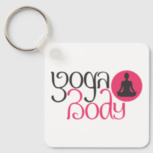 Yoga Körper Mit Yoga Pose Grafik Schlüsselanhänger