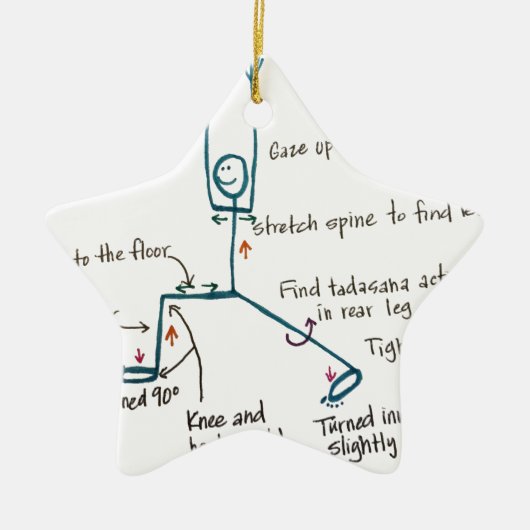 Yoga-Krieger 1 Keramikornament (Vorne)