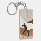 Yoga Krieger Pose Meditationsfluss personalisiert  Schlüsselanhänger (Vorderseite links)