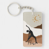 Yoga Krieger Pose Meditationsfluss personalisiert  Schlüsselanhänger (Vorderseite)