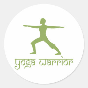 Yoga-Krieger-Pose Runder Aufkleber
