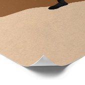 Yoga Krieger Pose Silhouette Meditation Fluss Gold Poster (Ecke)