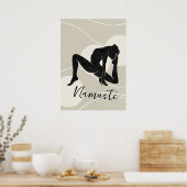 Yoga Krieger Pose Silhouette Meditation Fluss Gold Poster (Küche)