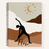Yoga Krieger Pose Silhouette Meditation Fluss zen Notizblock (Vorderseite)