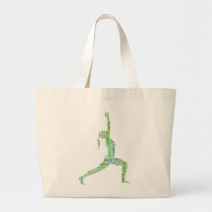 Yoga-Kriegerpose Wortwolke Jumbo-Tasche Jumbo Stoffbeutel