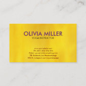 Yoga Kunst, Dichtung und Musik Visitenkarte (Rückseite)