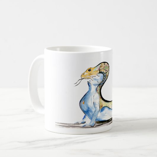 Yoga-Kunst-Tasse - Kobra-Pose Kaffeetasse (Vorderseite Links)
