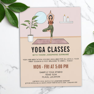 Yoga-Kurse Baum-Pose Yogini-Inderin Unterrichtsstu Flyer