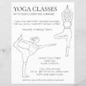 Yoga-Kurse Einfache Schwarze Linie Kunst Flyer (Vorne)
