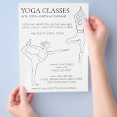Yoga-Kurse Einfache Schwarze Linie Kunst Flyer (Hand)
